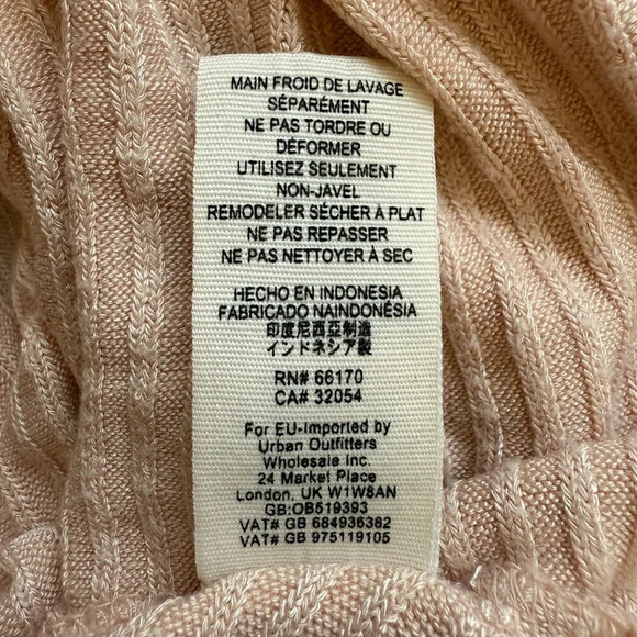 Free People We the Free Lover Rib Thermal Top Women's Small Pink Sweater Coastal - Picture 14 of 14